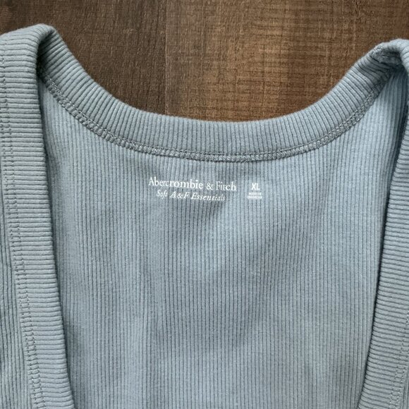 Abercrombie & Fitch Soft Ribbed Cropped Tank Top Blue | Size XL | NWT - Picture 2 of 6